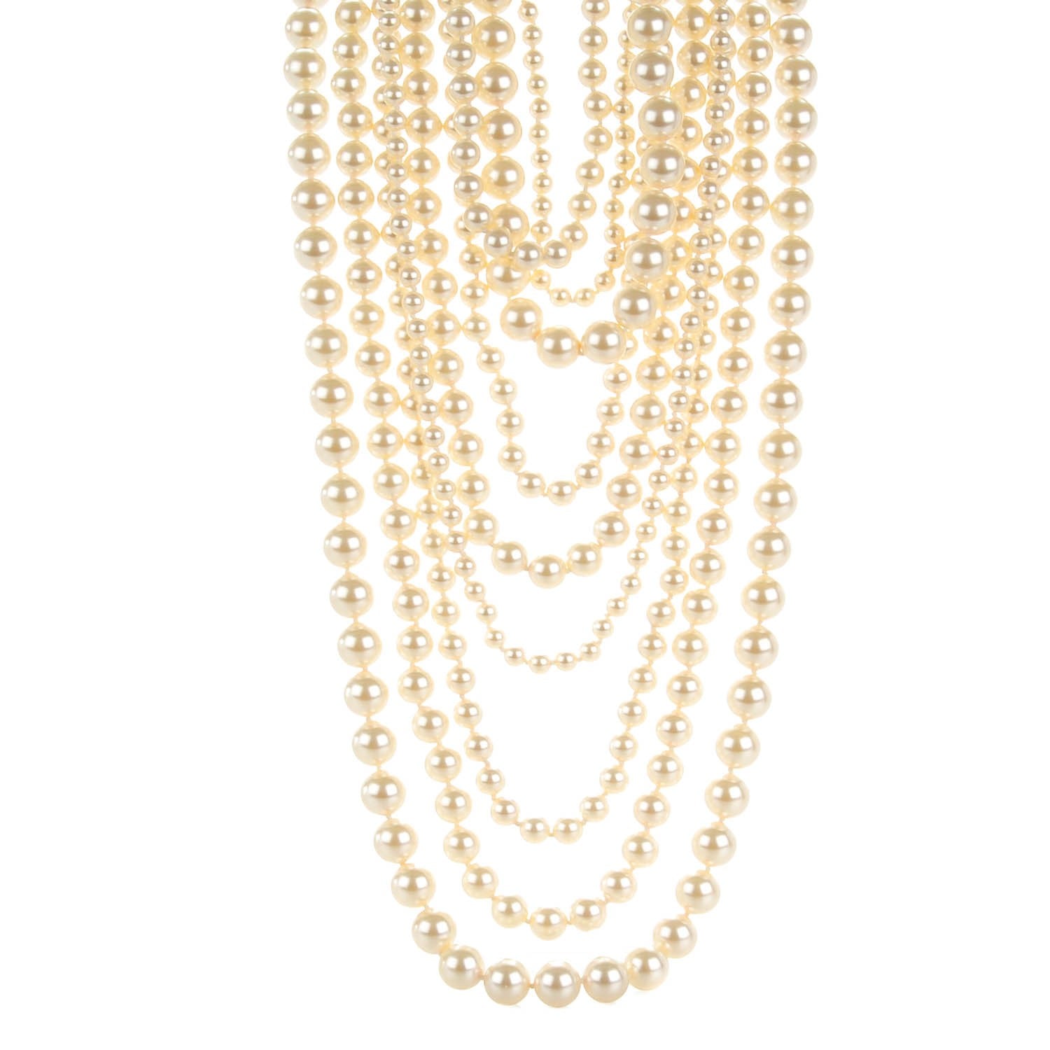 Chanel Pearl Multi Strand CC Necklace Gold 1 of 4