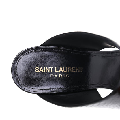 Saint Laurent Snakeskin Oak Mule Sandals 40.5 Black 8 of 12