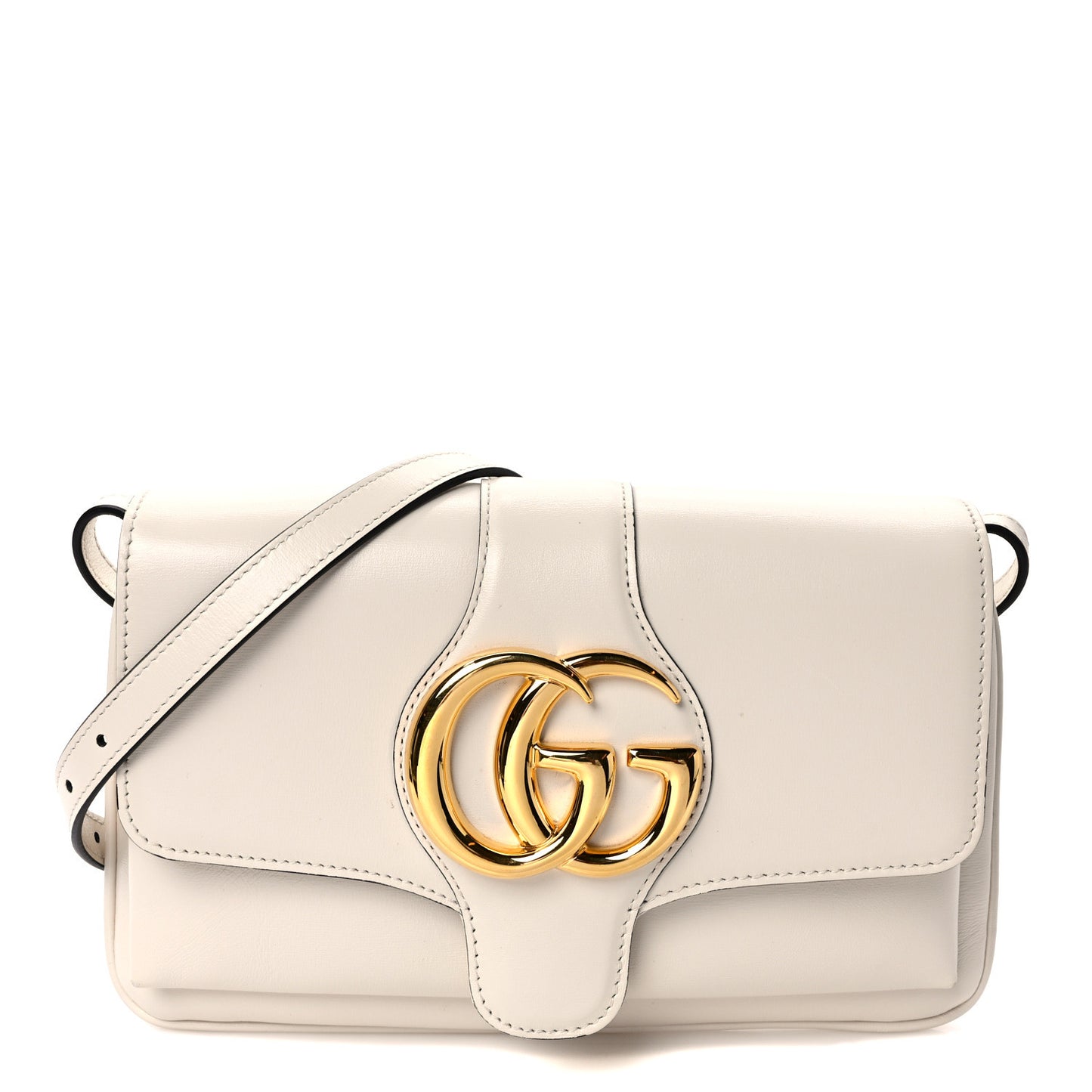 Calfskin Small Arli Flap Shoulder Bag Mystic White