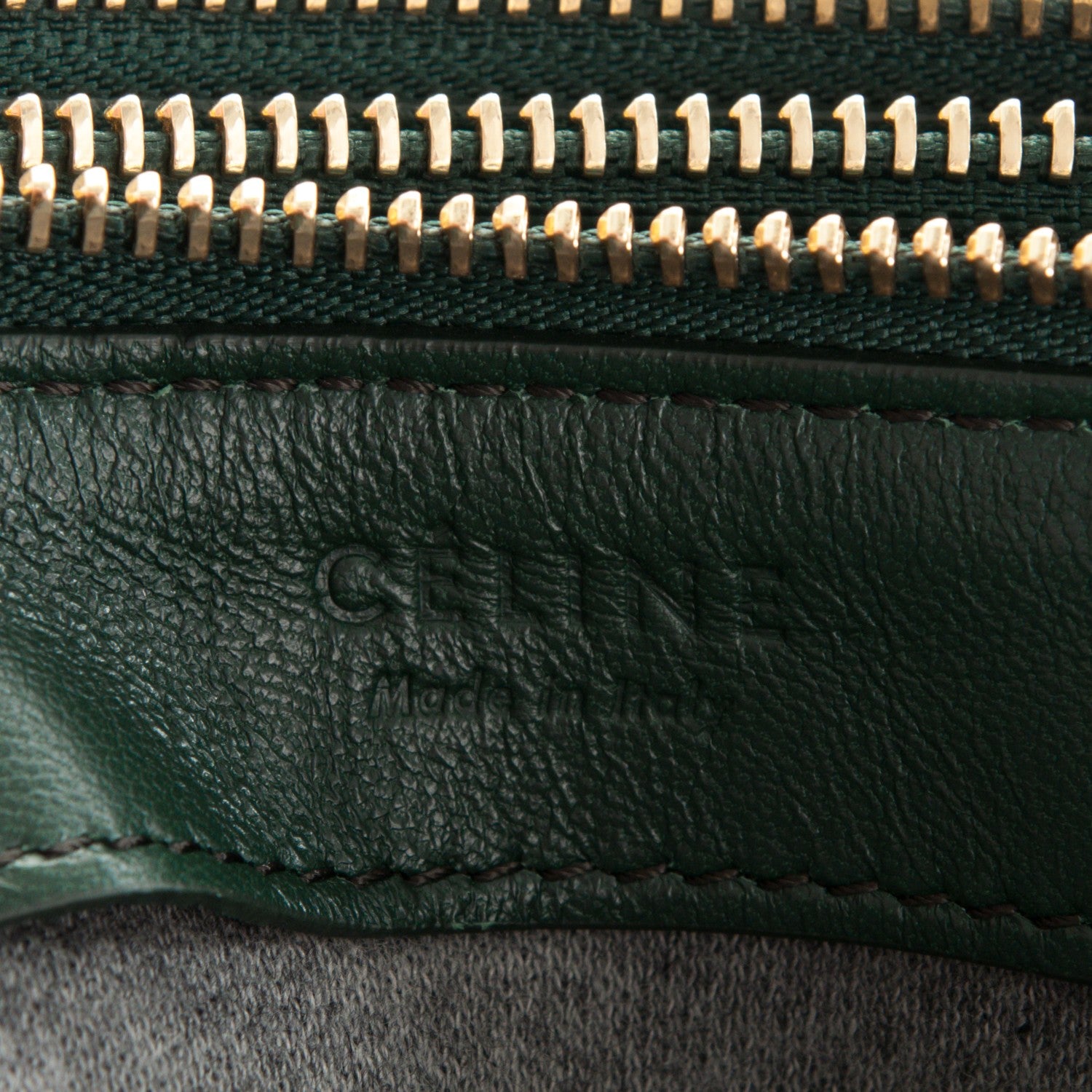 Celine Lambskin Small Trio Crossbody Bag Dark Green 6 of 6