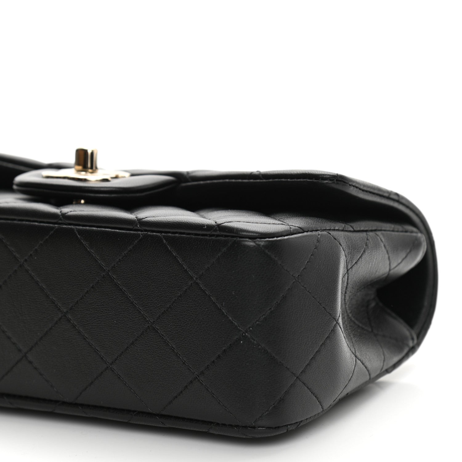 Chanel Lambskin Quilted Mini Top Handle Rectangular Flap Black 10 of 10