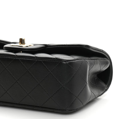 Chanel Lambskin Quilted Mini Top Handle Rectangular Flap Black 10 of 10