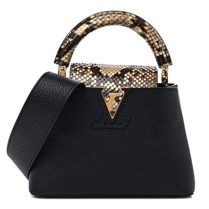 Louis Vuitton Taurillon Snakeskin Mini Capucines Black 1 of 12