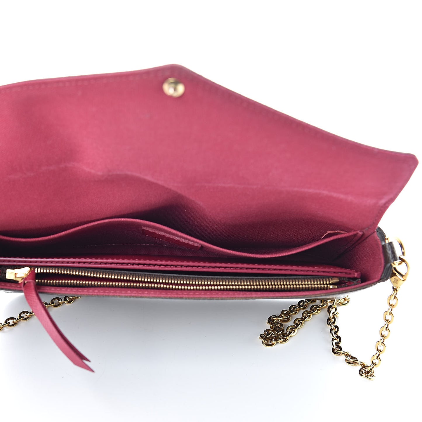 Monogram Pochette Felicie Chain Wallet Fuchsia