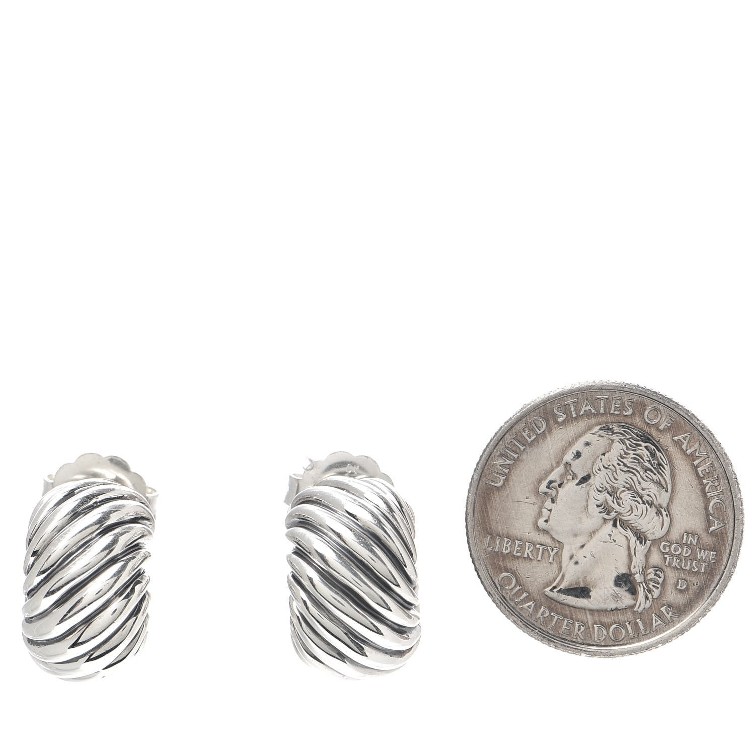 David Yurman Sterling Silver Cable Classics Hoop Earrings 2 of 4