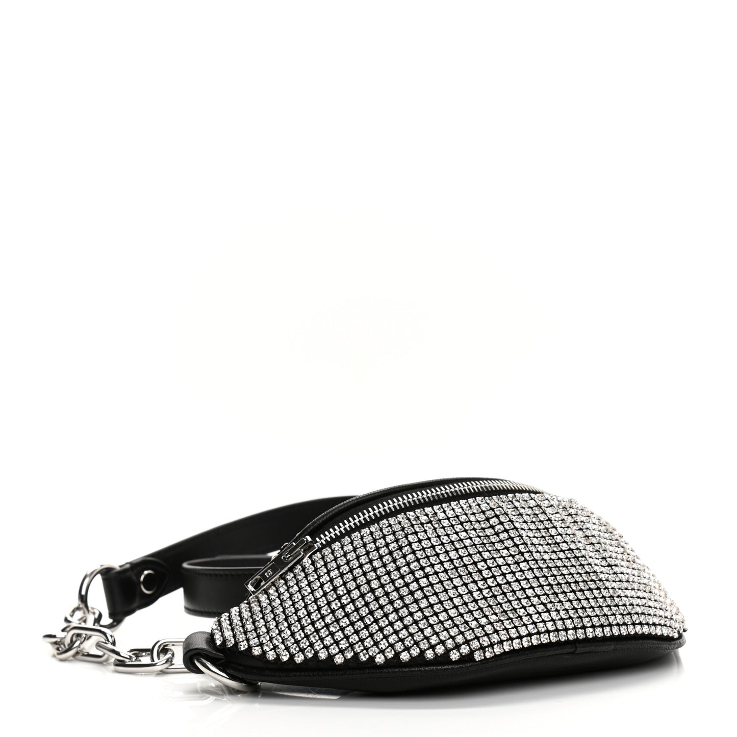 Rhinestone Mesh Mini Attica Belt Bag Black