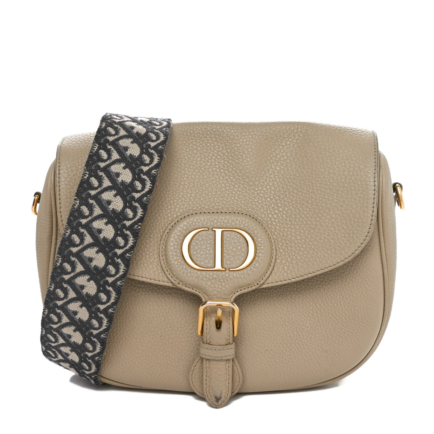 Grained Calfskin Large Bobby Flap Beige