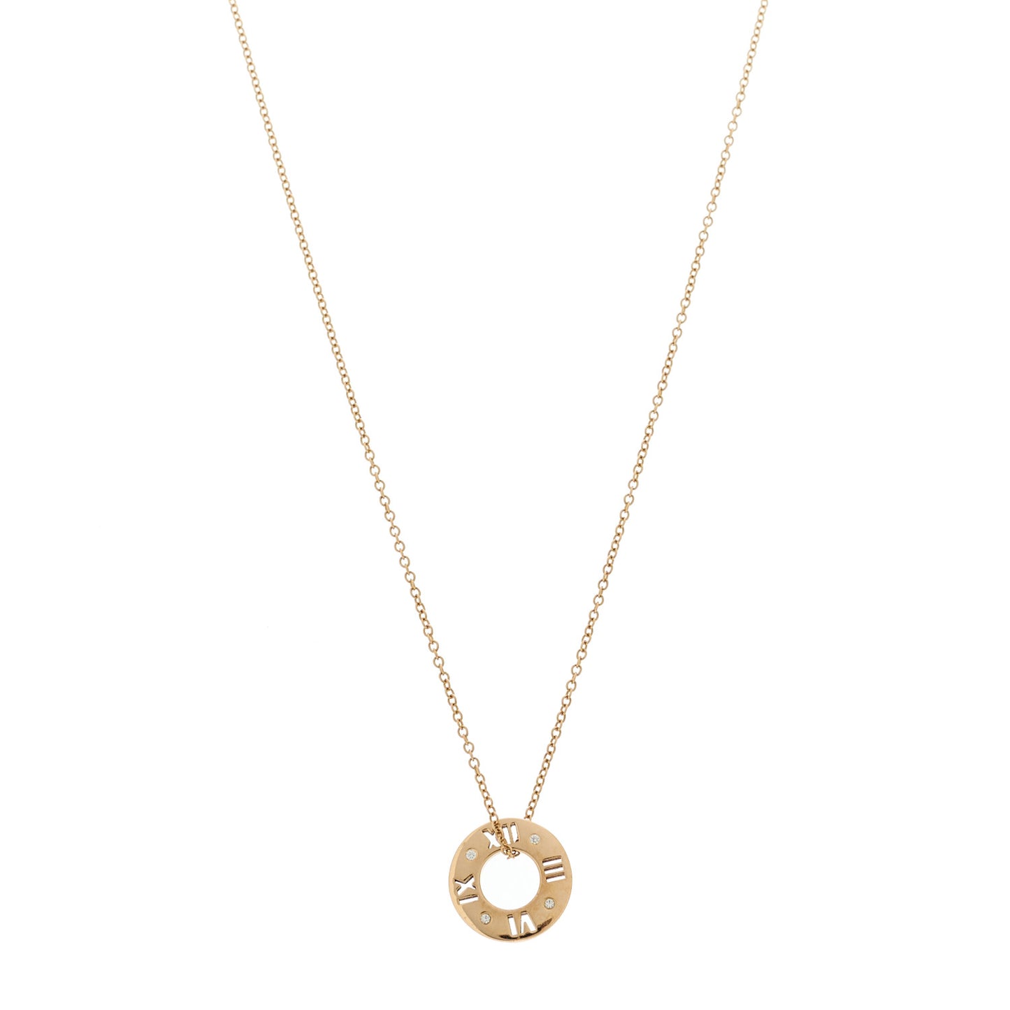 18K Rose Gold Diamond Atlas Pierced Pendant Necklace