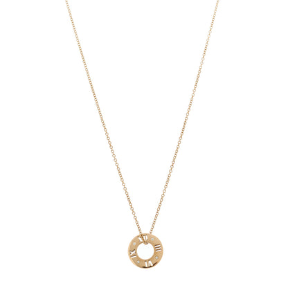 Tiffany 18K Rose Gold Diamond Atlas Pierced Pendant Necklace 1 of 6