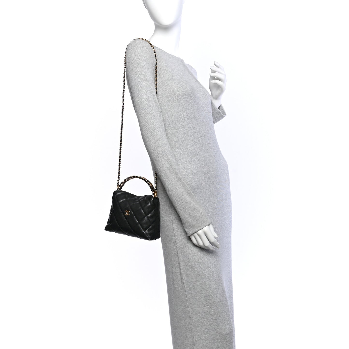 Caviar Quilted Chanel Way Clutch With Chain Black