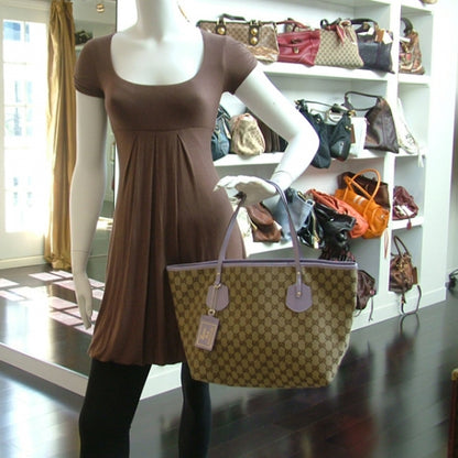 Gucci GG Monogram Loves Bergdorf Large Jolie Tote Purple 2 of 10
