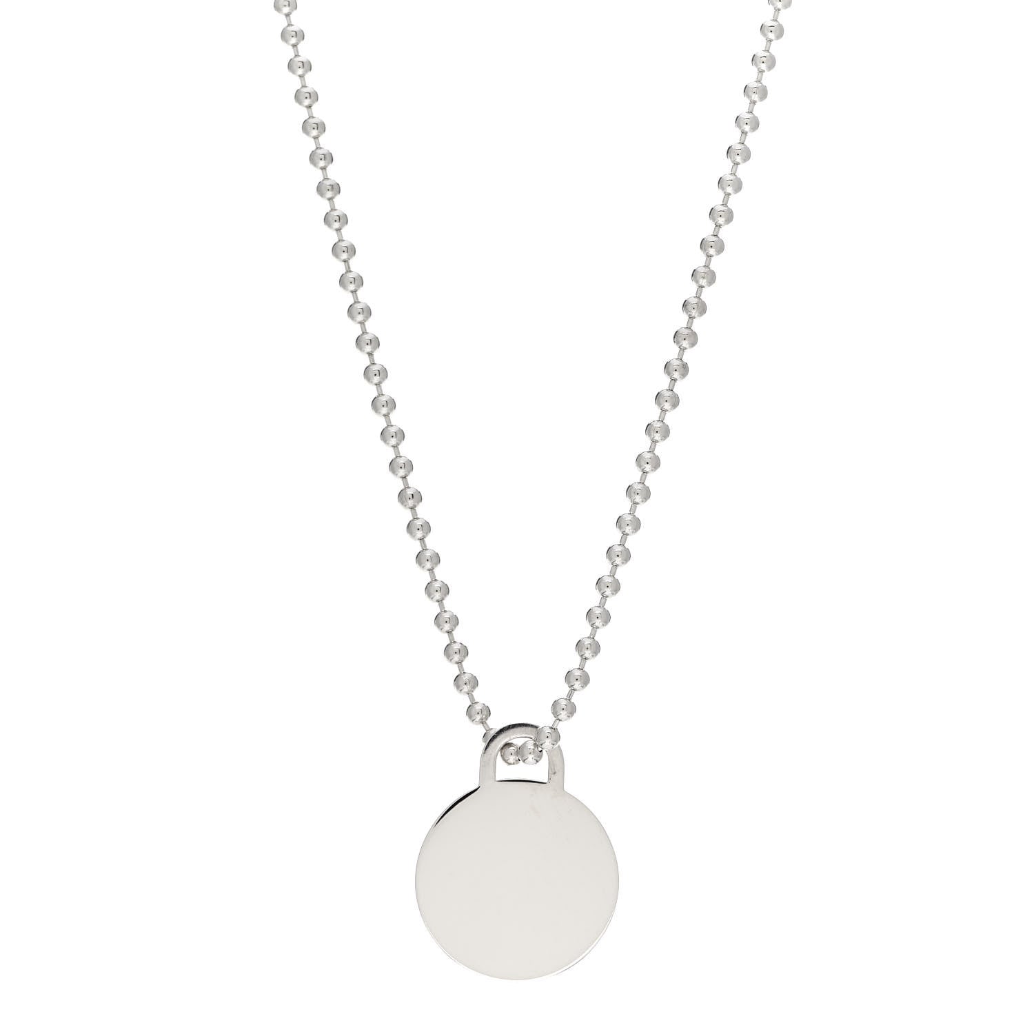 Tiffany Sterling Silver Round Tag Bead Necklace 1 of 4