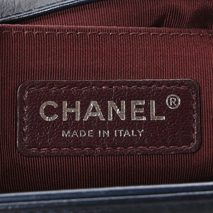 Chanel Glazed Calfskin Quilted Medium Boy Chained Flap Blue 6 of 10