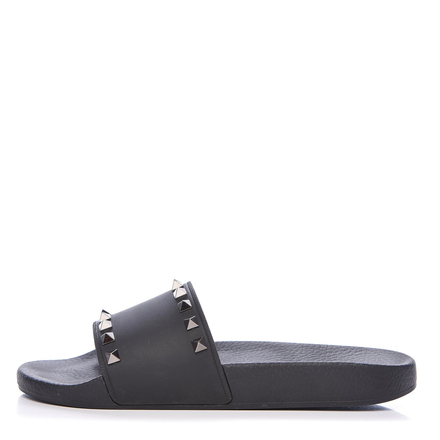 Rubber Rockstud Slide Sandals 38 Black