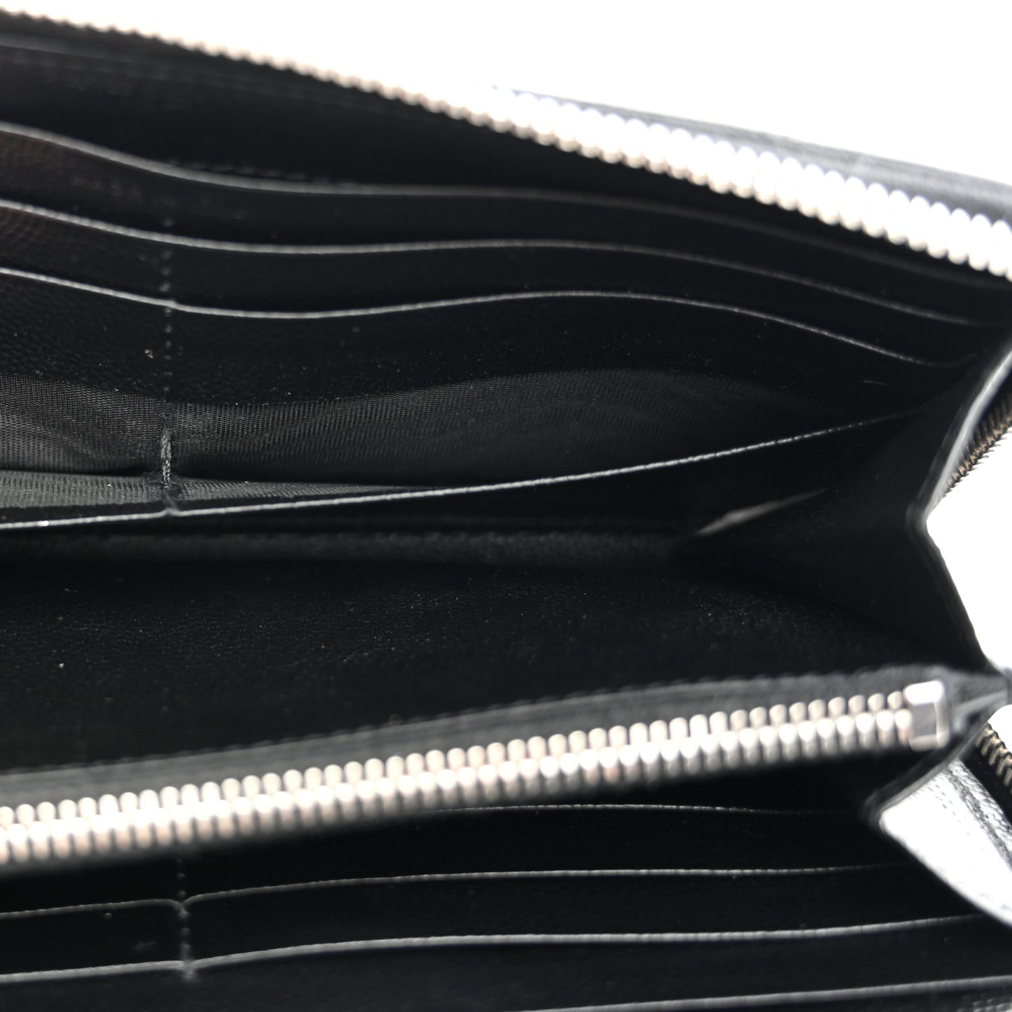 Grain De Poudre Matelasse Chevron Monogram Zip Around Wallet Black
