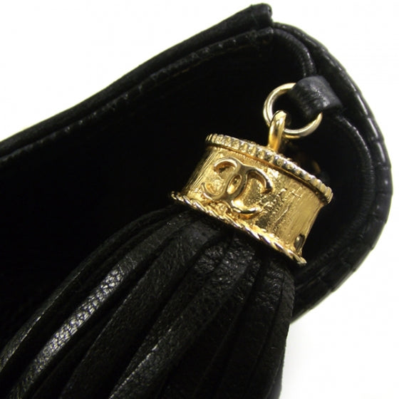 Chanel Vintage LIZARD Tassel Flap Bag 12 of 12