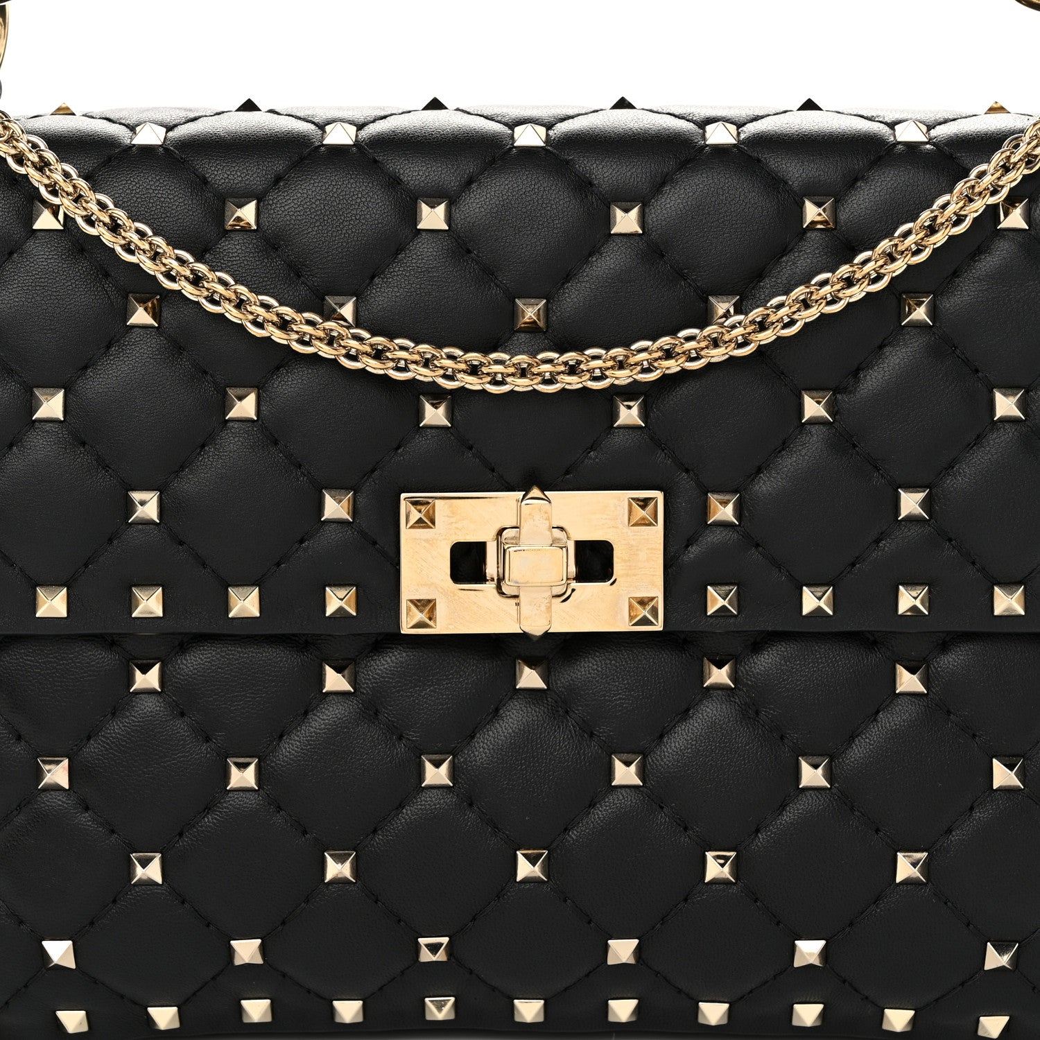 Valentino Garavani Nappa Medium Rockstud Spike Shoulder Bag Black 7 of 9