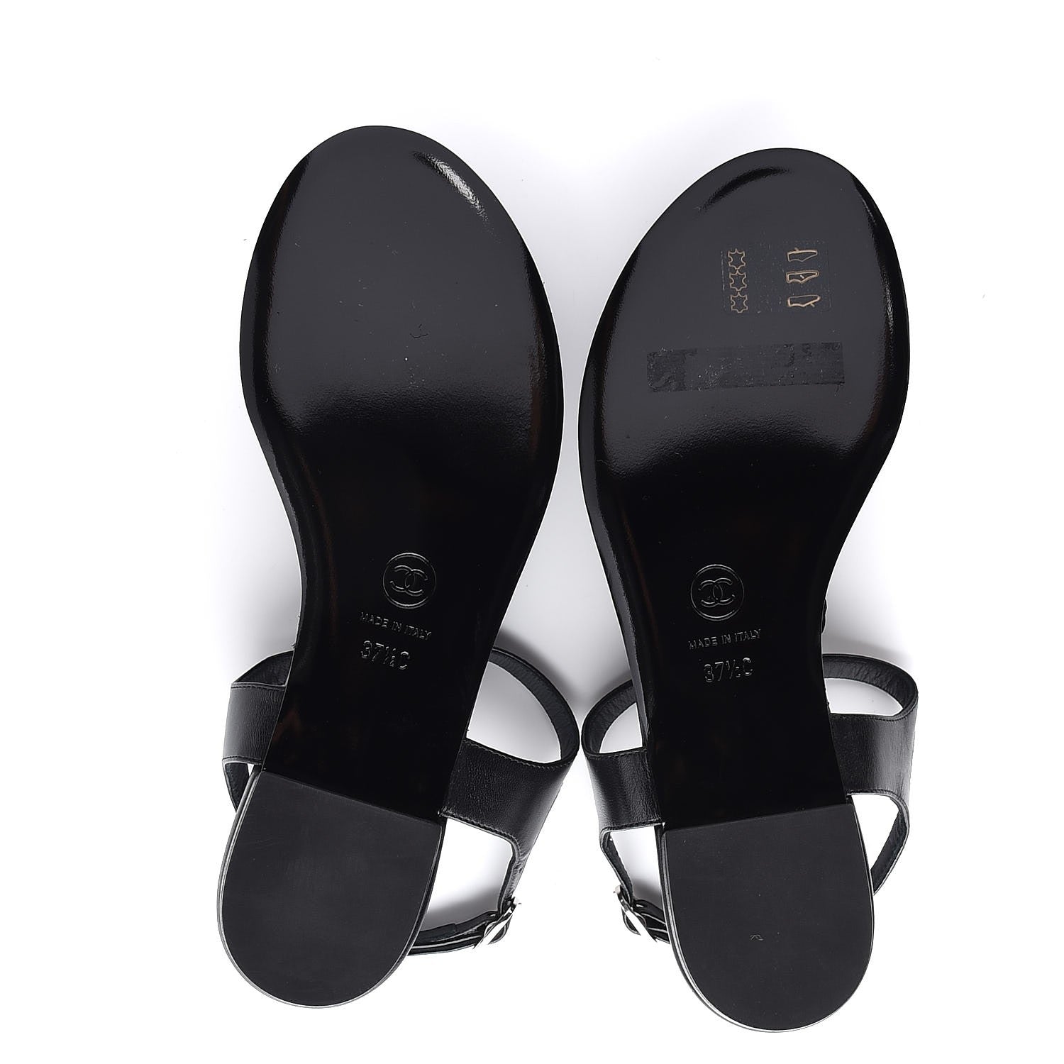 Chanel Lambskin Camellia Thong Sandals 37.5 Black 5 of 9