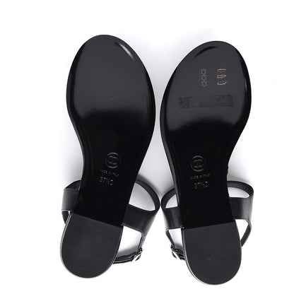 Chanel Lambskin Camellia Thong Sandals 37.5 Black 5 of 9
