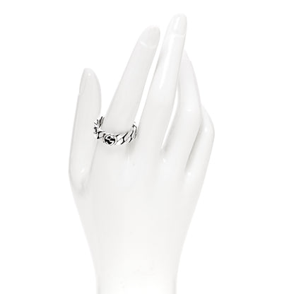 Gucci Sterling Silver Enamel Interlocking G Chain Ring 63 10.5 Black 2 of 5