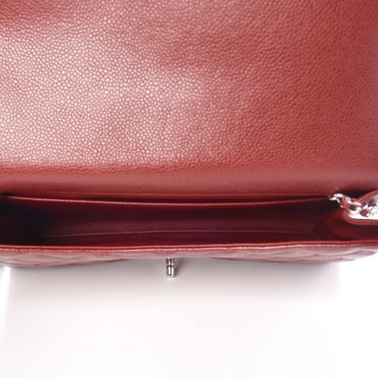 Chanel Caviar Quilted Clutch With Chain Flap Dark Red 5 of 8