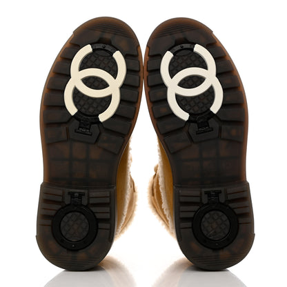 Chanel Suede Lace Up Snow Boots 36.5 Brown 5 of 9