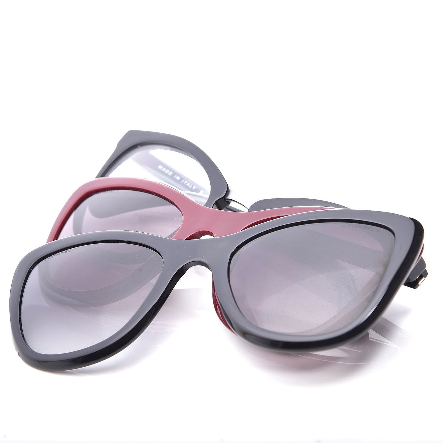 Clip On Sunglasses 5393 Black Burgundy