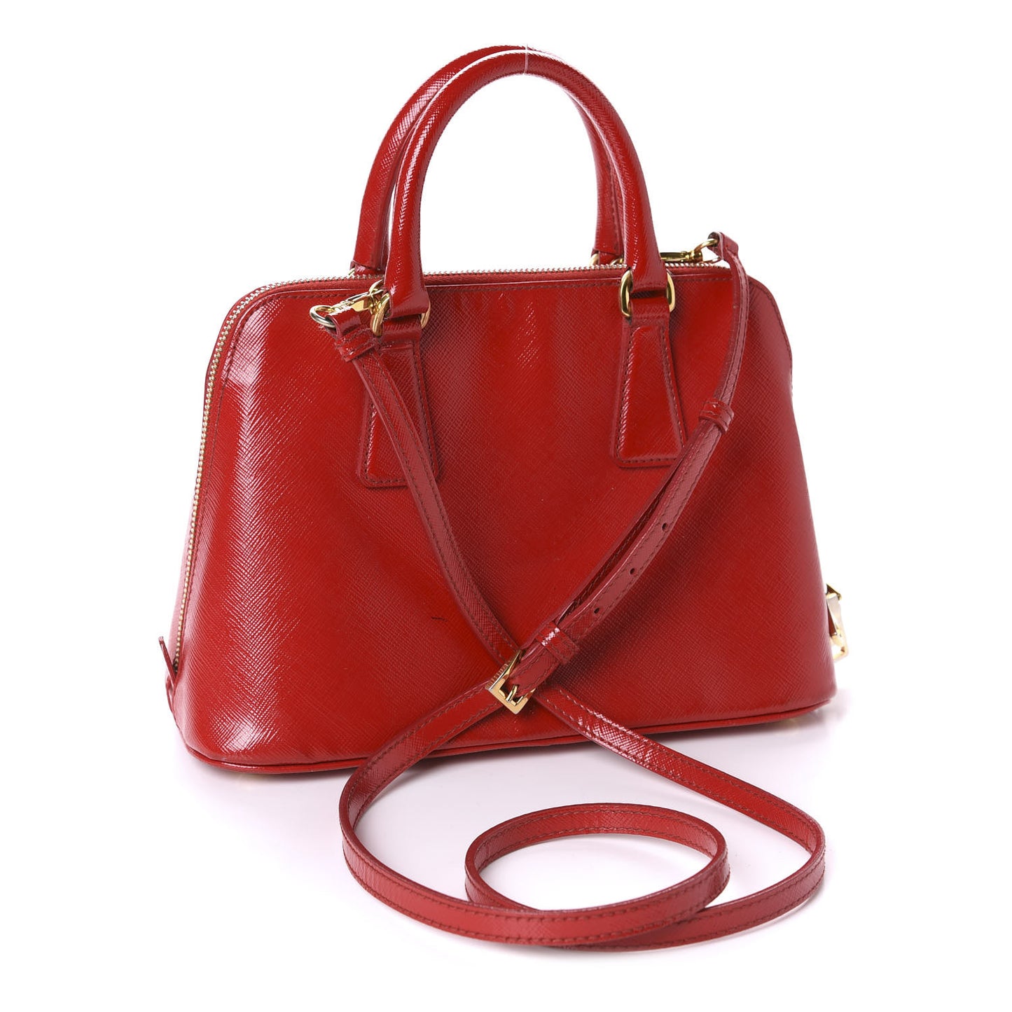 Saffiano Vernice Mini Promenade Tote Rosso