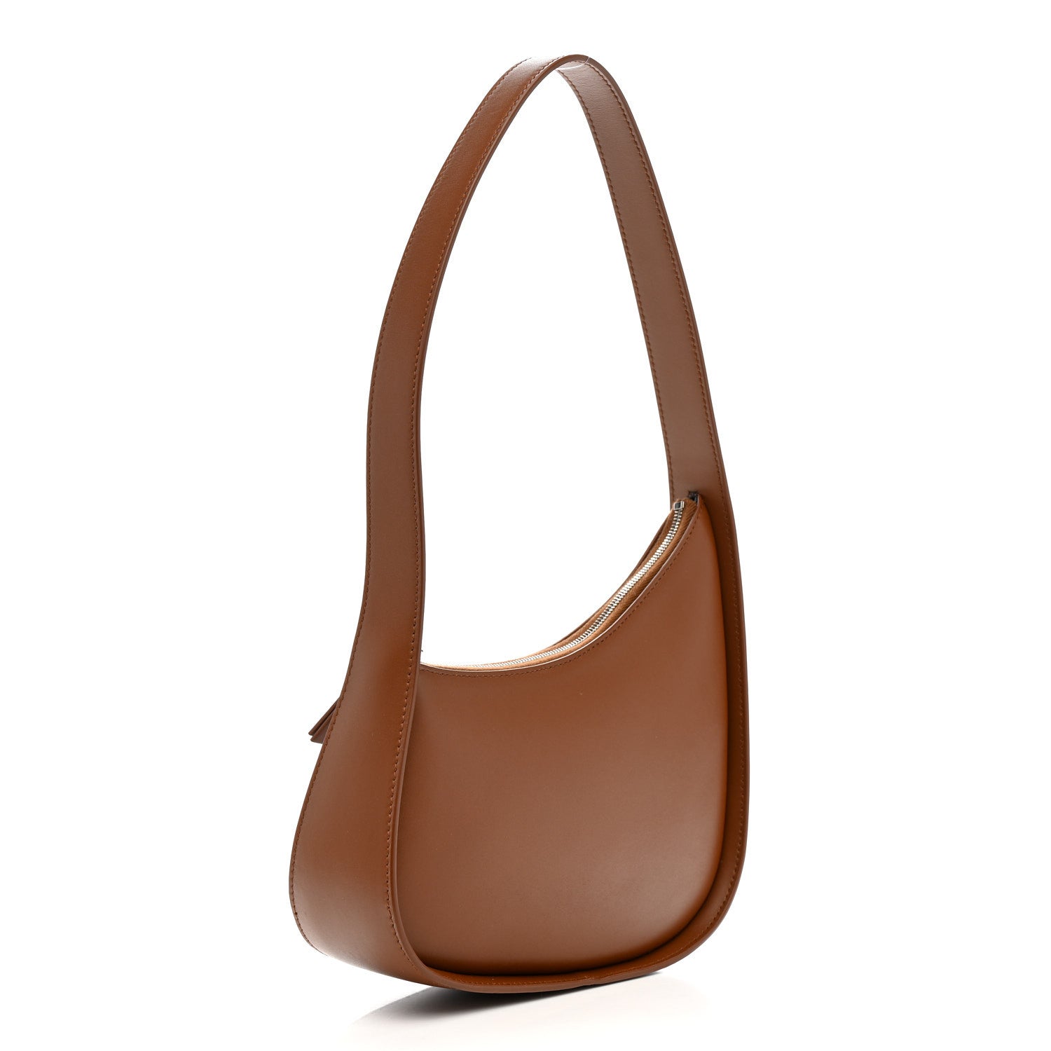 The Row Smooth Calfskin Half Moon Shoulder Bag Chestnut 3 of 11
