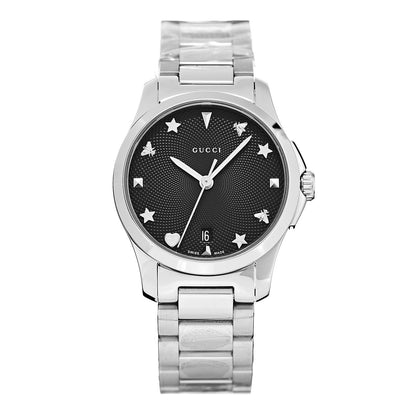 Gucci Stainless Steel 27mm G-Timeless Charm Quartz Watch Black 1 of 7