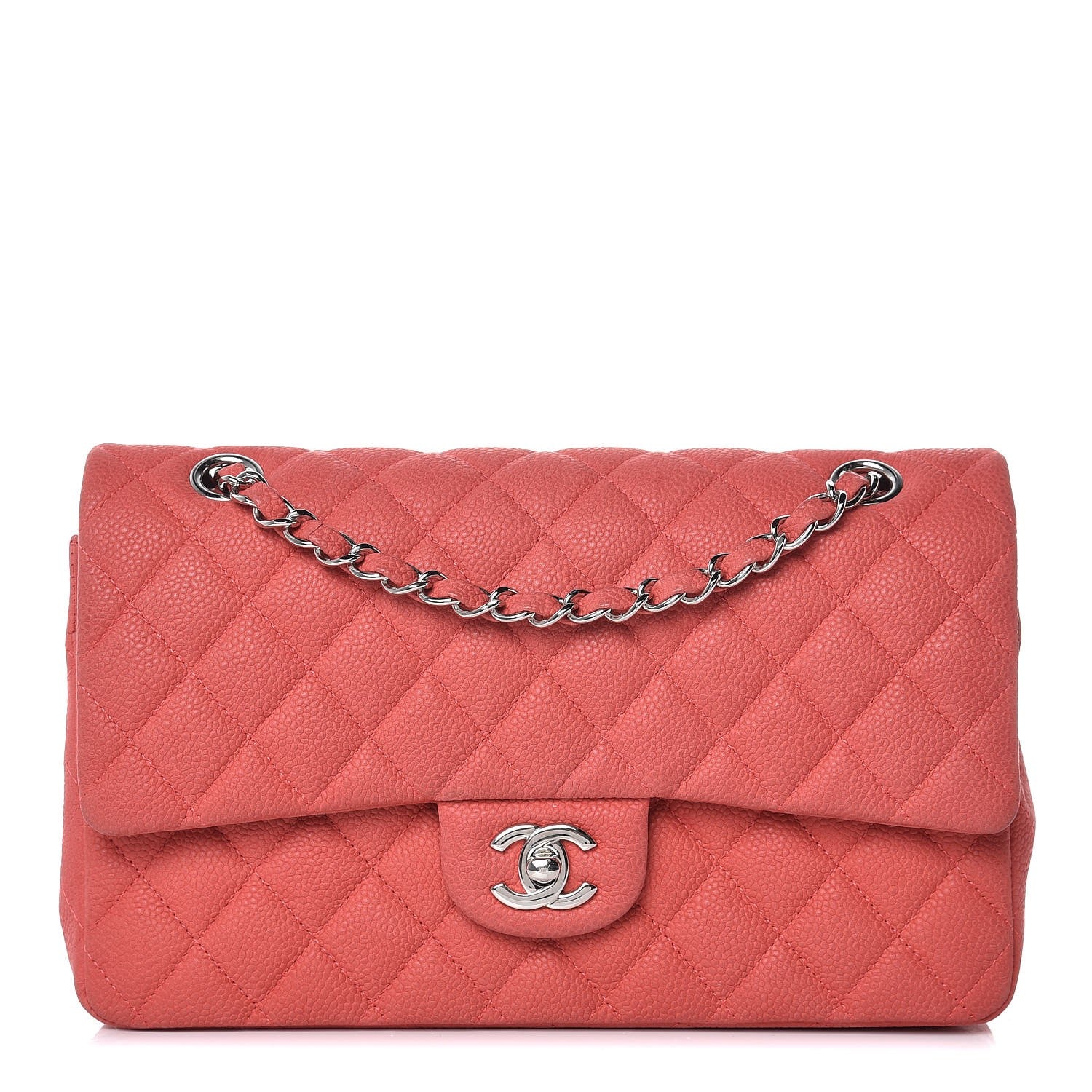 Chanel Iridescent Caviar Quilted Medium Double Flap Dark Pink 1 of 16