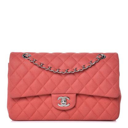 Chanel Iridescent Caviar Quilted Medium Double Flap Dark Pink 1 of 16