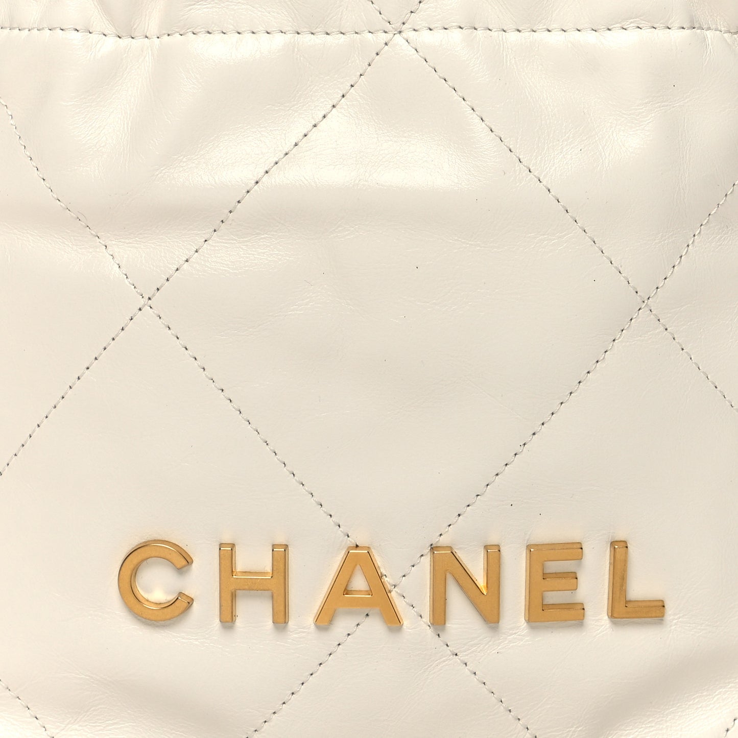 Shiny Calfskin Quilted Mini Chanel 22 White