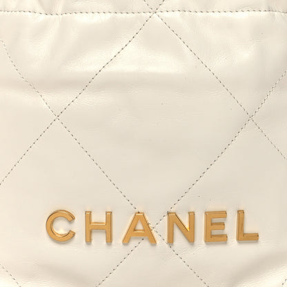 Chanel Shiny Calfskin Quilted Mini Chanel 22 White 8 of 10