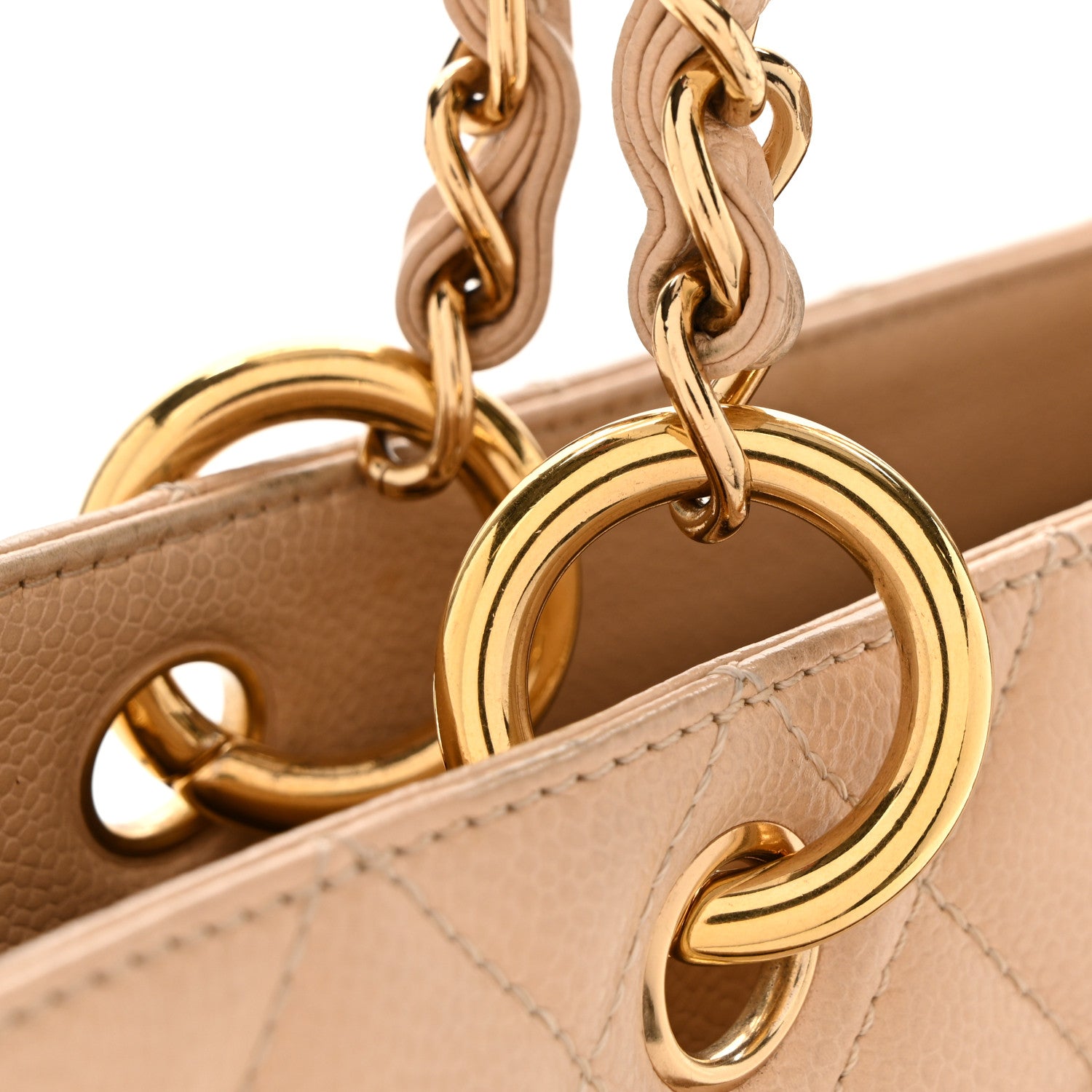 Chanel Caviar Quilted Grand Shopping Tote GST Beige Clair 14 of 16