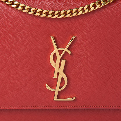 Saint Laurent Grain De Poudre Medium Monogram Kate Satchel Red 8 of 11
