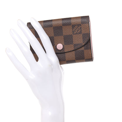 Louis Vuitton Damier Ebene Rosalie Coin Purse Rose Ballerine 2 of 11