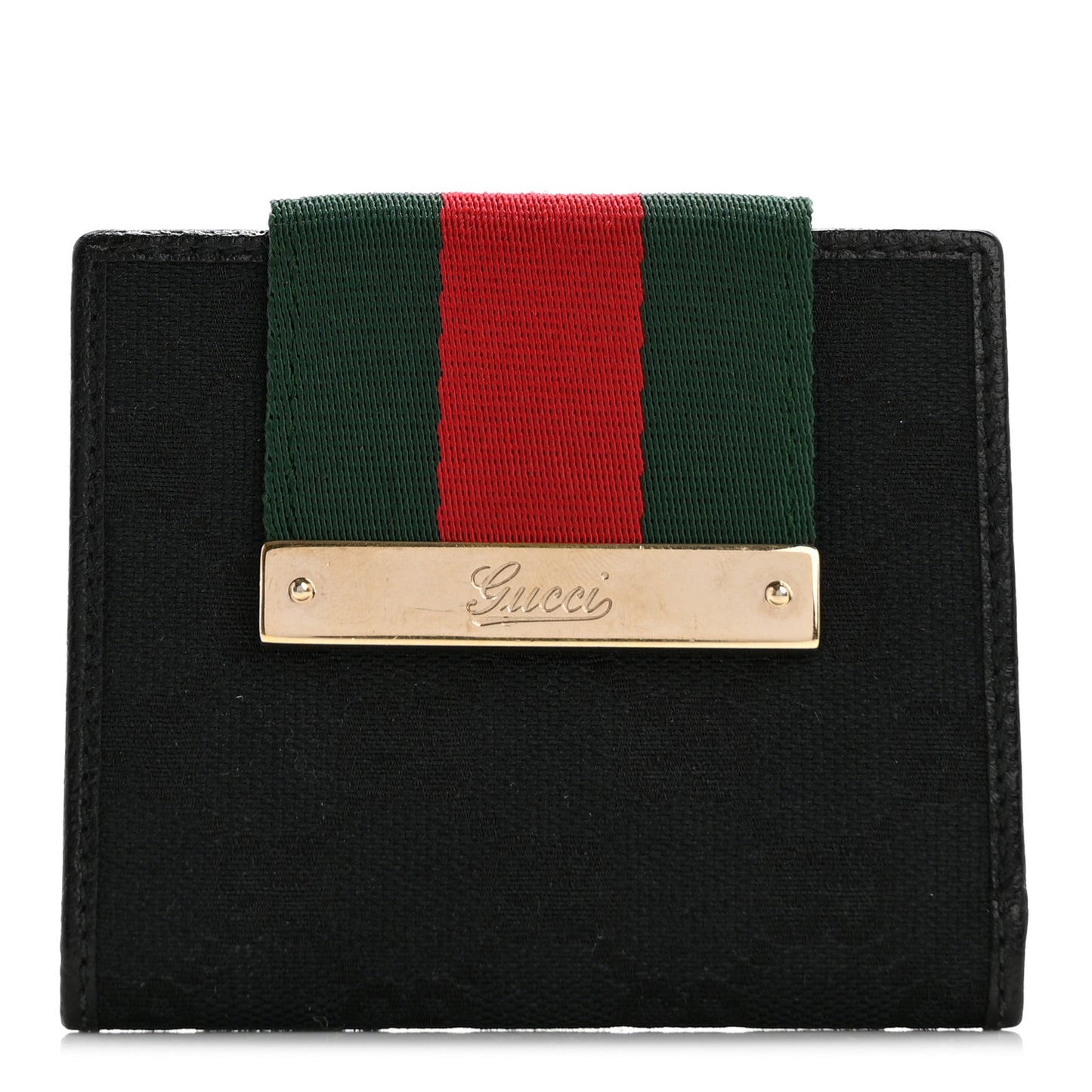 Monogram Web French Flap Wallet Black