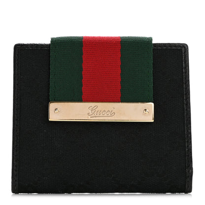 Gucci Monogram Web French Flap Wallet Black 1 of 8