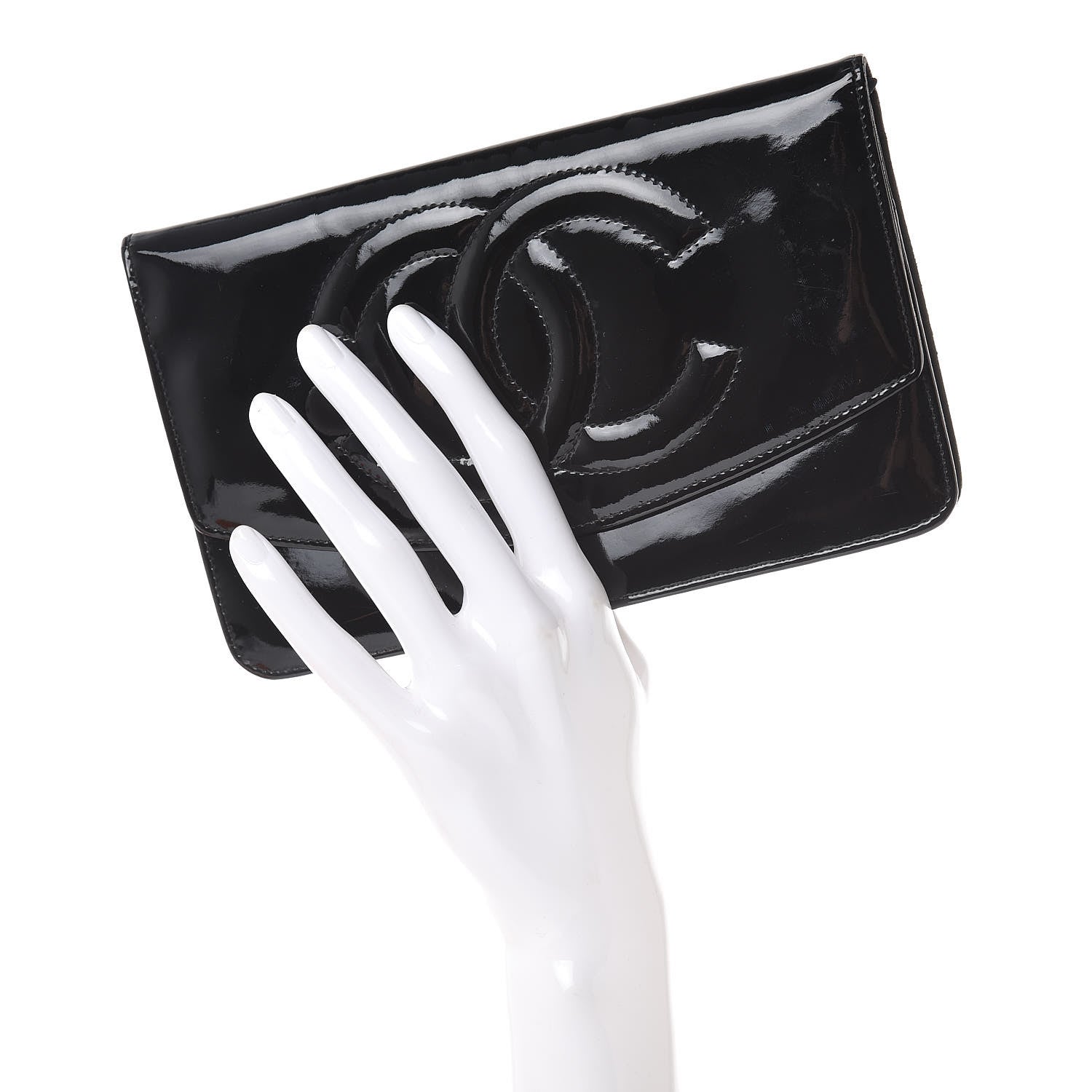 Chanel Patent CC Wallet Black 2 of 16