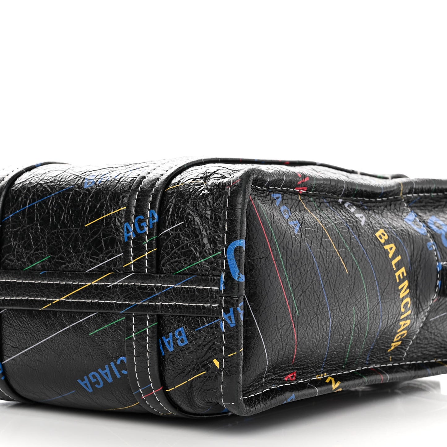 Agneau Arena Logo Multicolor Print XS Bazar Shopper Tote Black Multicolor
