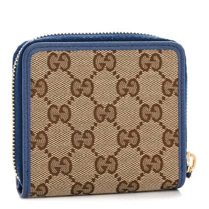 Gucci Monogram Dollar Calfskin Zip Around French Flap Wallet Beige Ebony Caspian 3 of 7