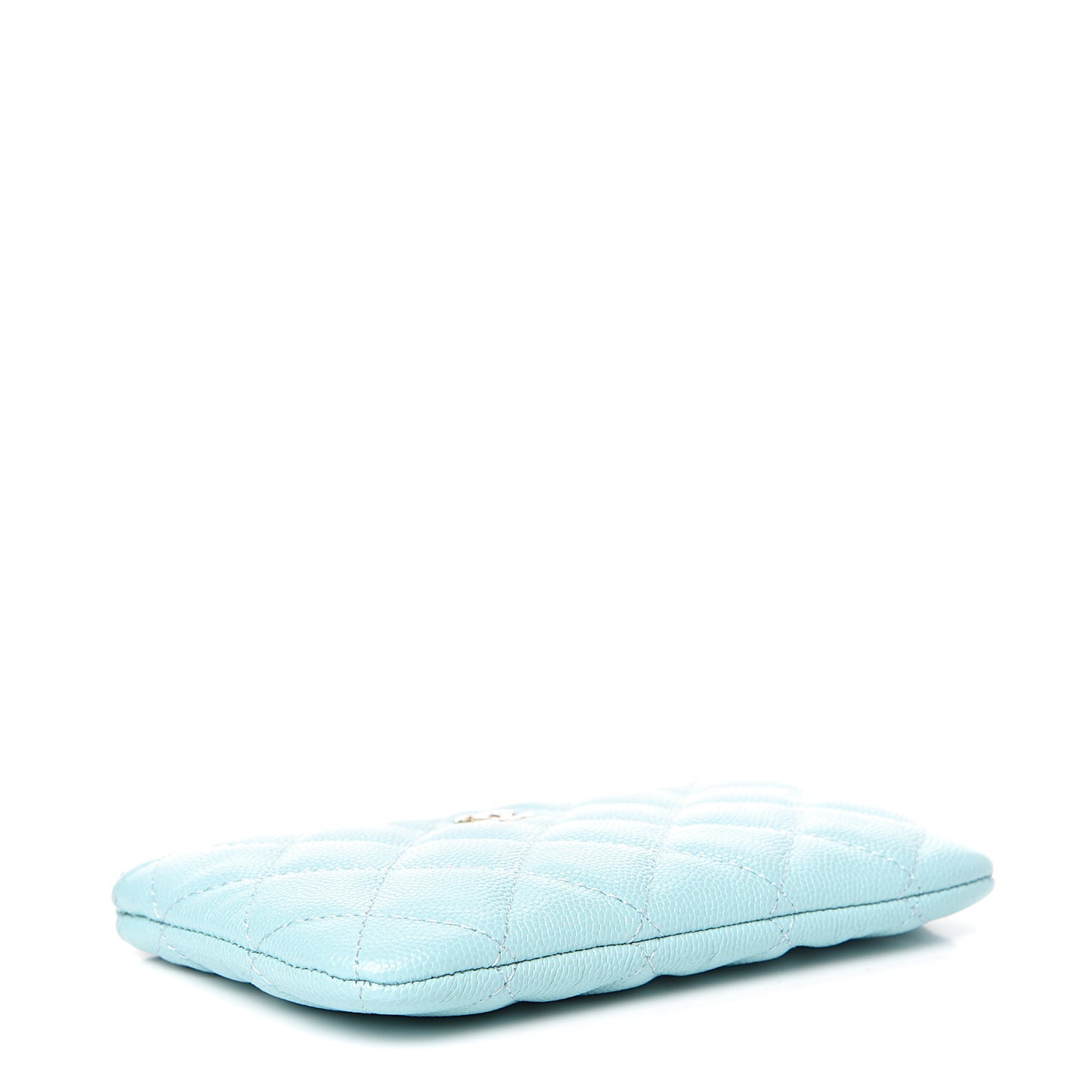 Caviar Quilted Small Cosmetic Case Light Blue
