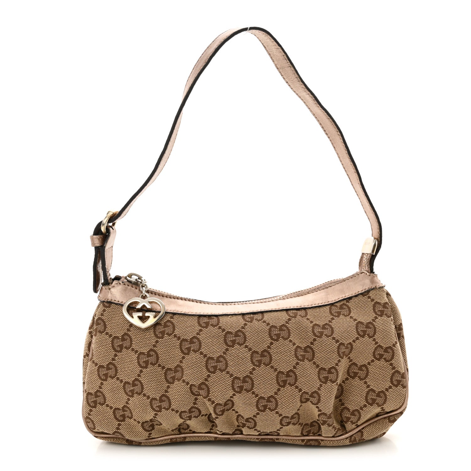 Gucci Monogram Heart GG Charm Pochette Bronze 1 of 14