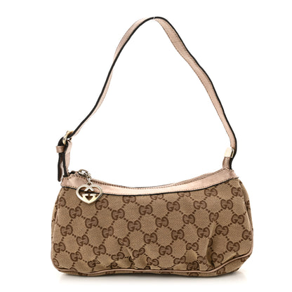 Gucci Monogram Heart GG Charm Pochette Bronze 1 of 14