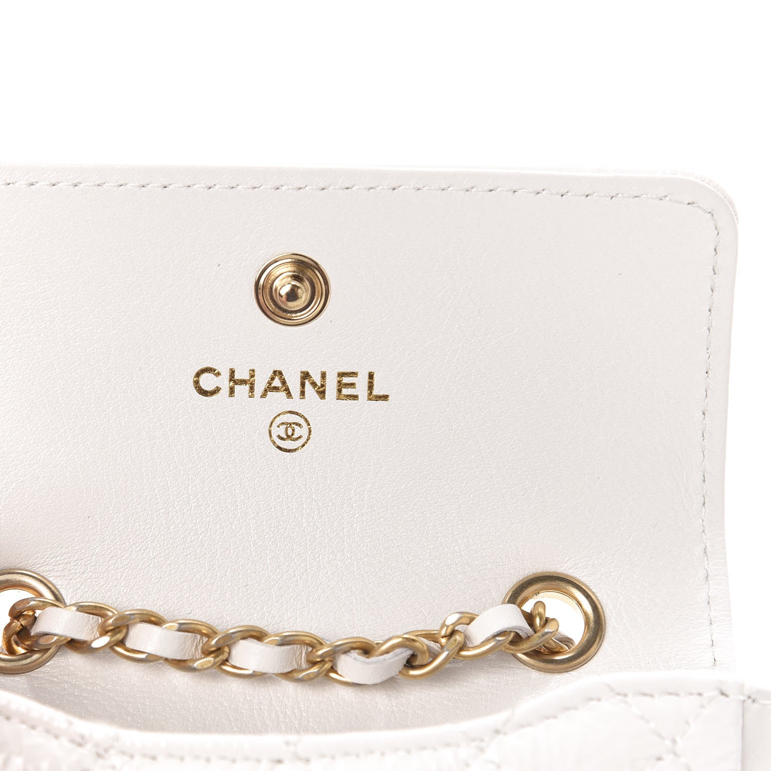 Chanel Shiny Aged Calfskin Quilted Waist Belt Bag White 6 of 11