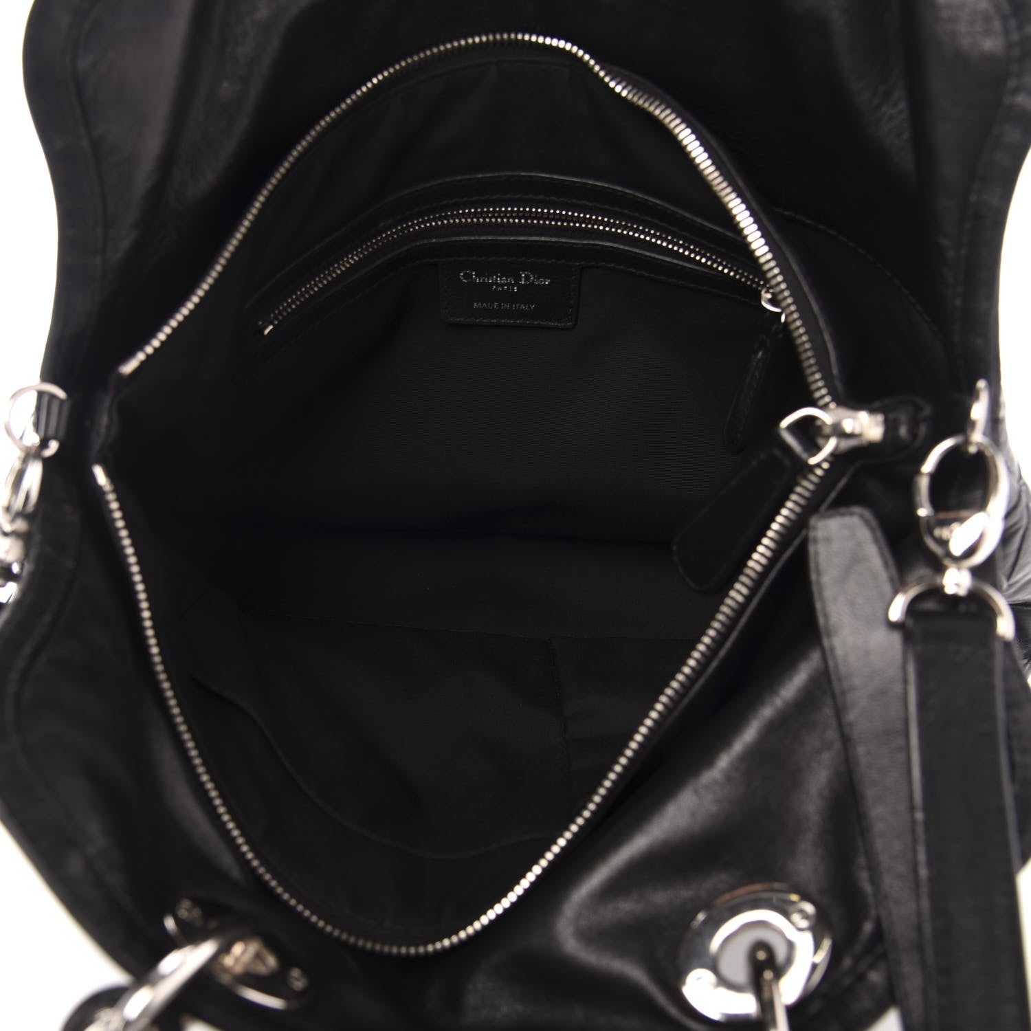 Christian Dior Lambskin Cannage Medium Granville Tote Black 6 of 14