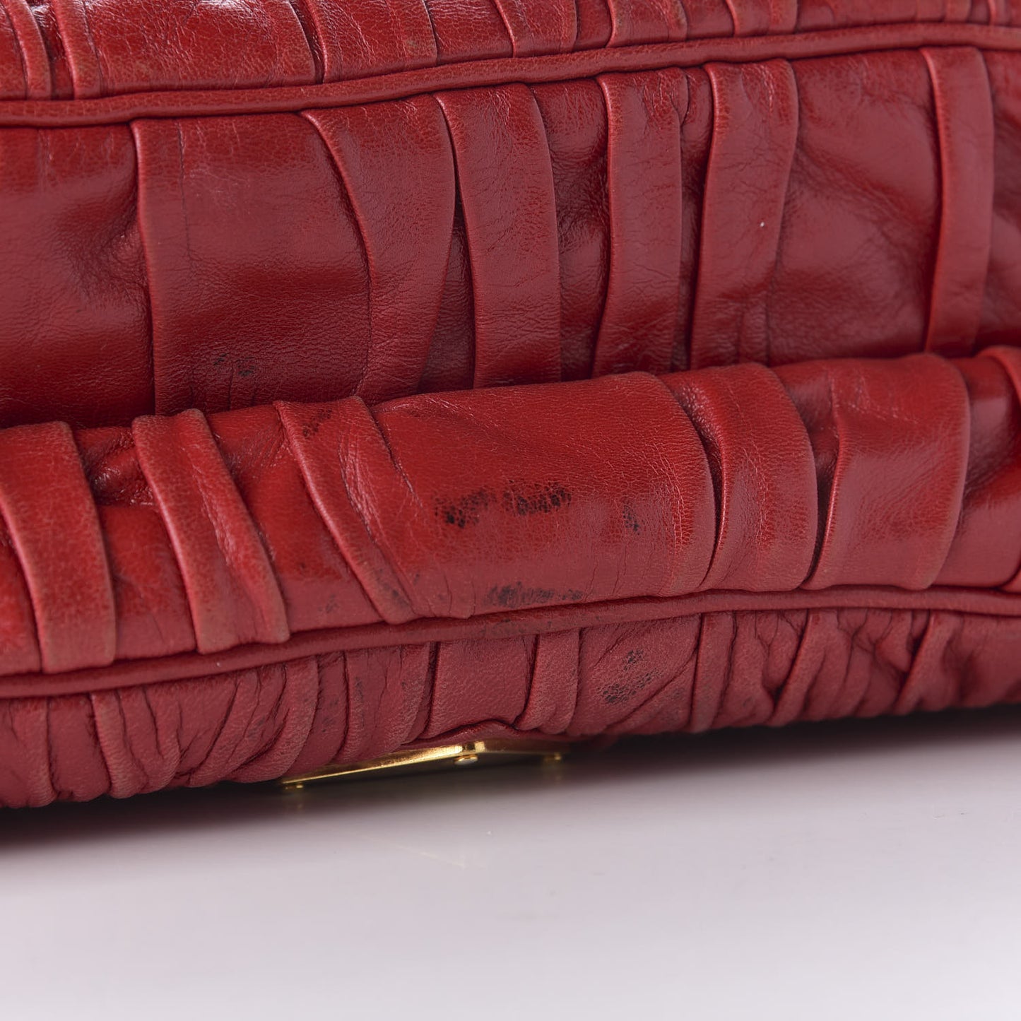 Capretto Gaufre Flap Bag Rosso