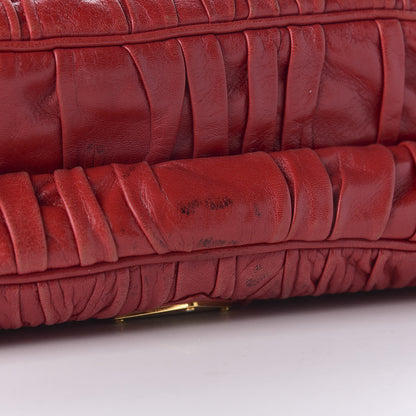 Prada Capretto Gaufre Flap Bag Rosso 6 of 10