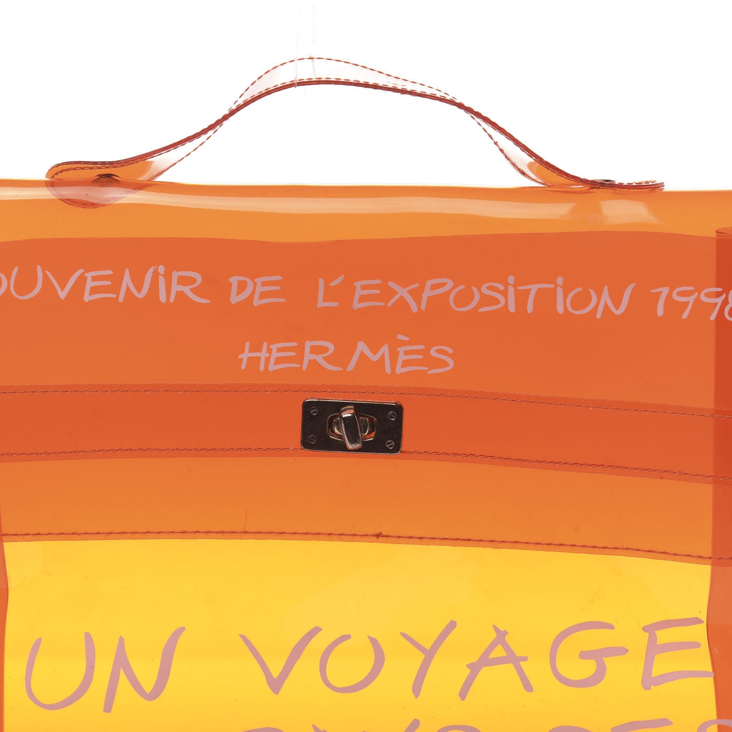 Hermes Vinyl Souvenir De L'Exposition Kelly Orange 11 of 13